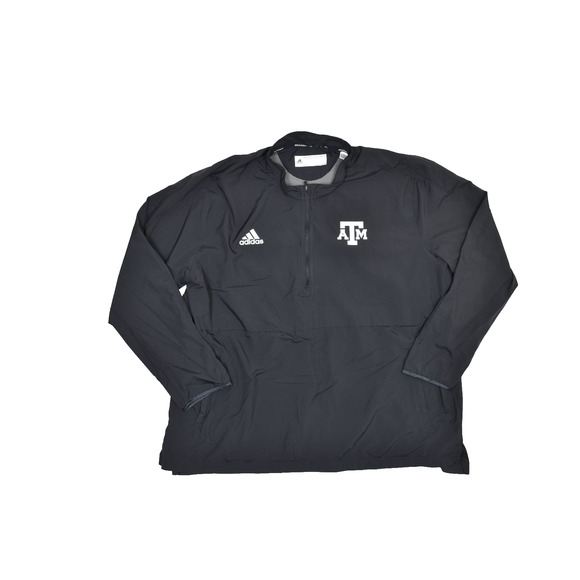 Adidas Texas A&M Aggies Pullover Jacket Black Size 2XL Pockets Golf - Picture 1 of 8